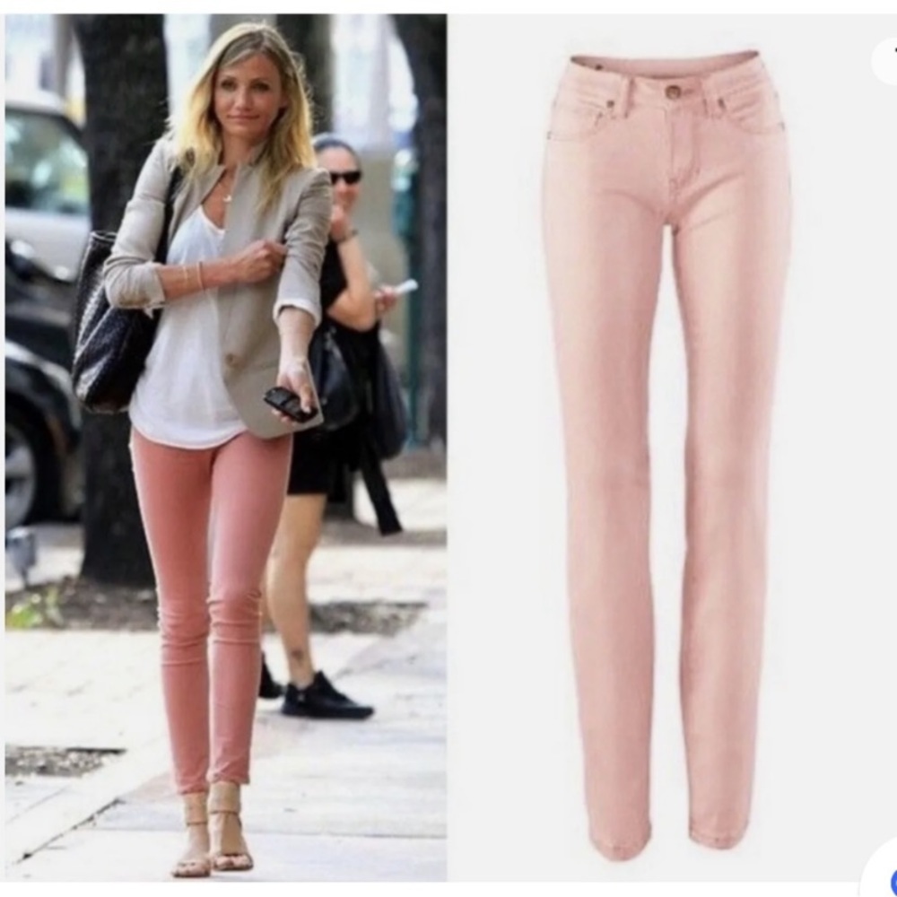 CAbi pink denim with stretchy, size 0!